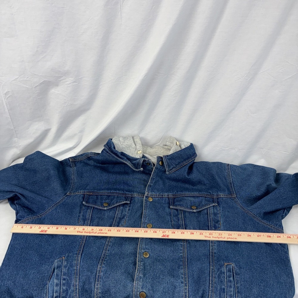 Himalaya Outfitters Mens Hooded Denim Jacket Blue Workwear Size 3X Big - Picture 11 of 16